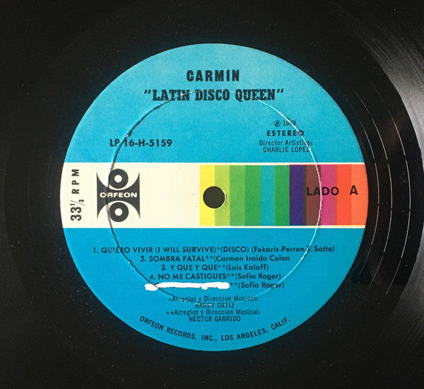 Carmin – Quiero Vivir (I Will Survive) / Latin Disco Queen - VG+ LP Record 1979 Orfeon USA Vinyl - Latin / Disco / Soul