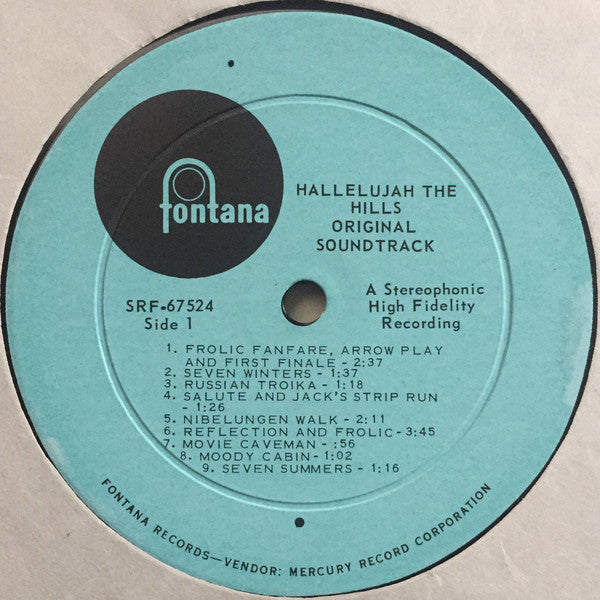 Meyer Kupferman – Original Sound Track From The Film Hallelujah The Hills (1966) - VG+ LP Record 1966 Fontana USA Vinyl - Soundtrack - Shuga Records