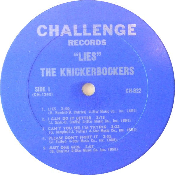 The Fabulous Knickerbockers - Lies - VG LP Record 1966 Challenge USA Mono Vinyl - Garage Rock / Pop Rock - Shuga Records