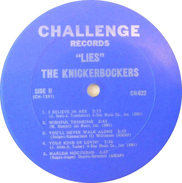 The Fabulous Knickerbockers - Lies - VG LP Record 1966 Challenge USA Mono Vinyl - Garage Rock / Pop Rock - Shuga Records