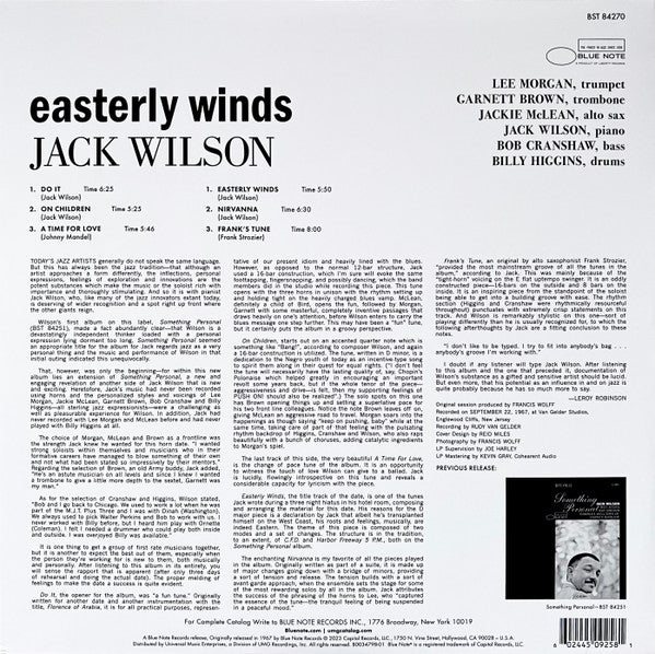 Jack Wilson - Easterly Winds (1968) - New LP Record 2023 Blue Note 180 Gram Vinyl - Jazz / Hard Bop / Soul-Jazz - Shuga Records