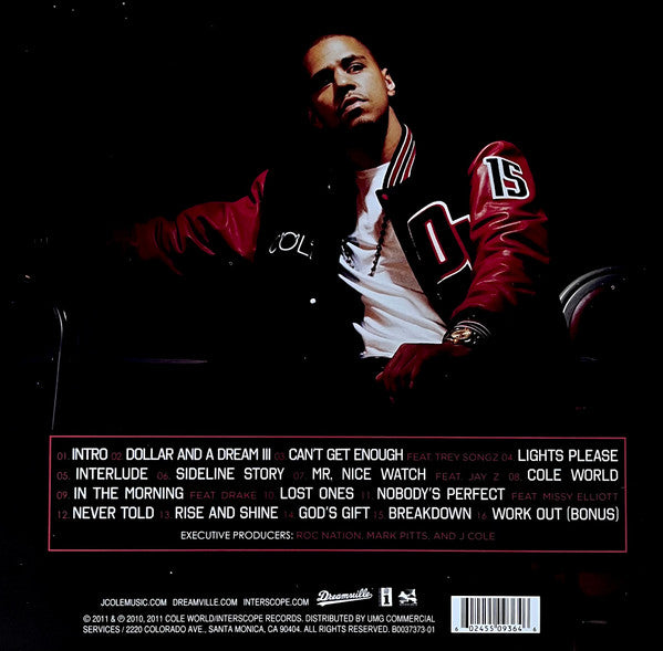 J. Cole - Cole World : Sideline Story (2011) - Mint- 2 LP Record 2023 Dreamville Interscope Vinyl - Hip Hop - Shuga Records