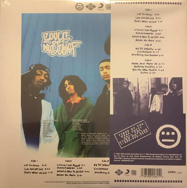 Souls Of Mischief - 93 'til Infinity (1993) - New 2 LP Record 2024 Get On Down Yellow & Blue Cloudy Vinyl & Numbered - Hip Hop - Shuga Records