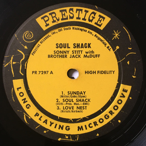 Sonny Stitt With Brother Jack McDuff – Soul Shack - VG- 1964 Mono USA (Original) - Jazz / Bop / Soul-Jazz - Shuga Records