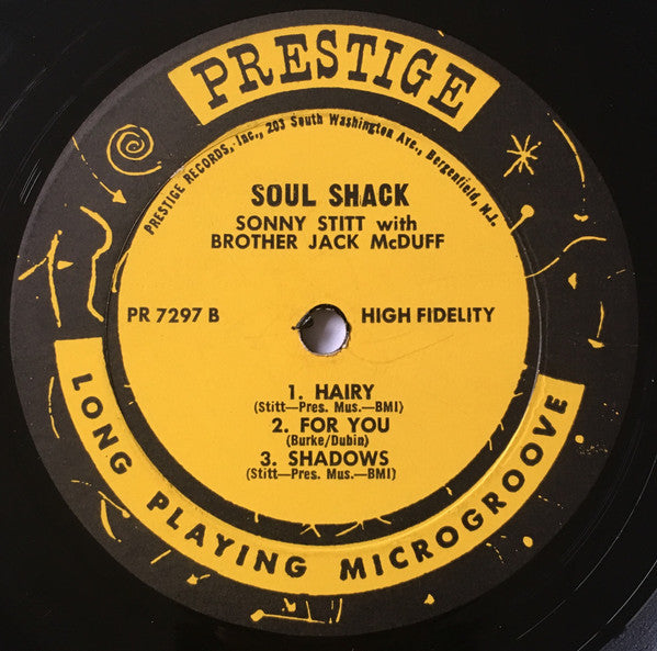 Sonny Stitt With Brother Jack McDuff – Soul Shack - VG- 1964 Mono USA (Original) - Jazz / Bop / Soul-Jazz - Shuga Records