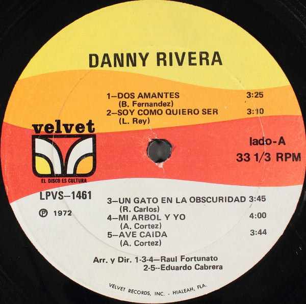 Danny Rivera - Danny Rivera - Mint- LP Record 1972 Velvet USA Vinyl - Latin / Soul / Funk - Shuga Records