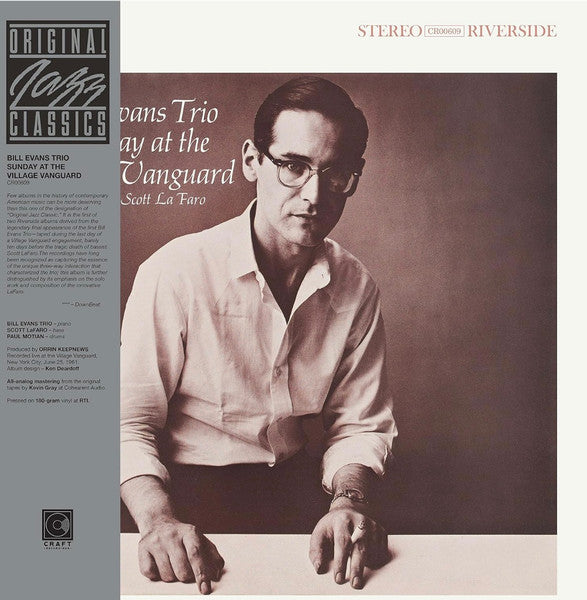 Bill Evans Trio - Sunday at the Village Vanguard (1961) - New LP 2023 Craft Riverside 180 gram Vinyl - Jazz - Shuga Records
