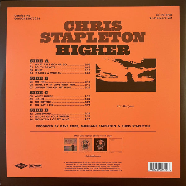 Chris Stapleton - Higher (2010) - New 2 LP Record 2023 Mercury 180 gram Vinyl - Country / Folk Rock - Shuga Records
