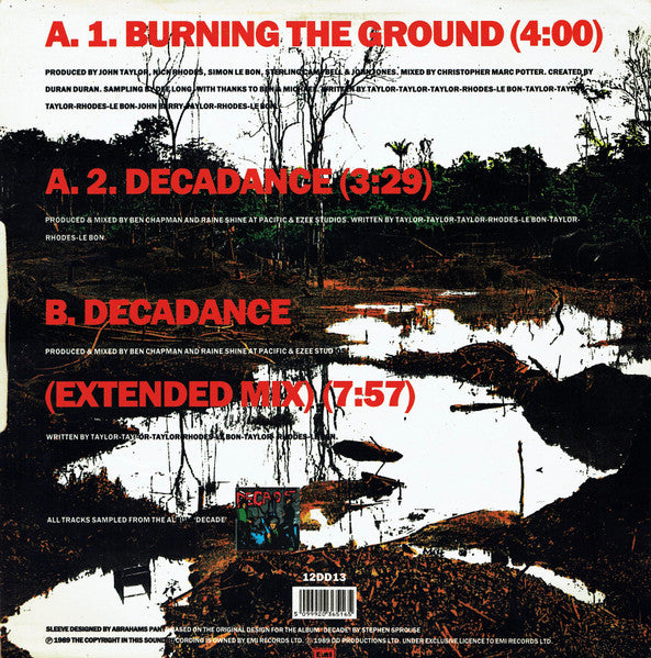Duran Duran - Burning The Ground - Mint- 12" Single Record 1989 EMI UK Original Vinyl Mispress - Pop Rock / Synth-pop / House - Shuga Records