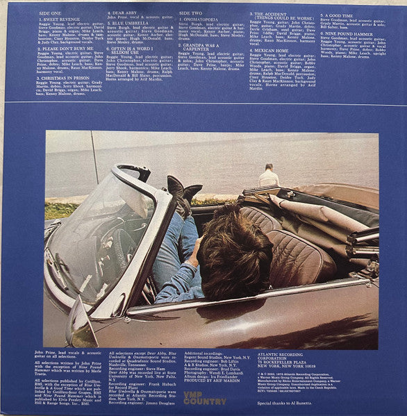 John Prine - Sweet Revenge (1973) - New LP Record 2023 Atlantic Vinyl Me Please Black & Blue Smoke 180 gram Vinyl & Booklet - Country / Folk - Shuga Records