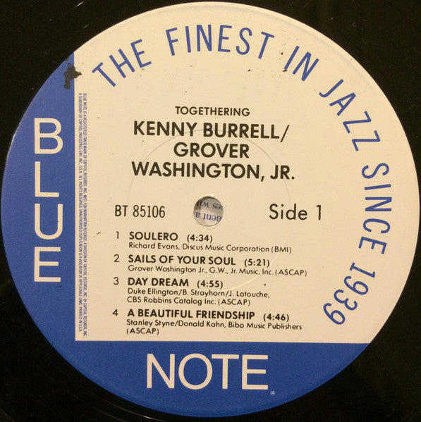 Kenny Burrell & Grover Washington Jr. - Togethering - VG+ LP Record 1985 Blue Note USA Vinyl - Jazz / Bop / Soul-Jazz - Shuga Records