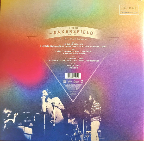 The Doors – Live In Bakersfield, August 21, 1970 - New 2 LP Record Store Day Black Friday 2023 Elektra Rhino RSD Orange Vinyl & Numbered - Psychedelic Rock / Blues Rock - Shuga Records