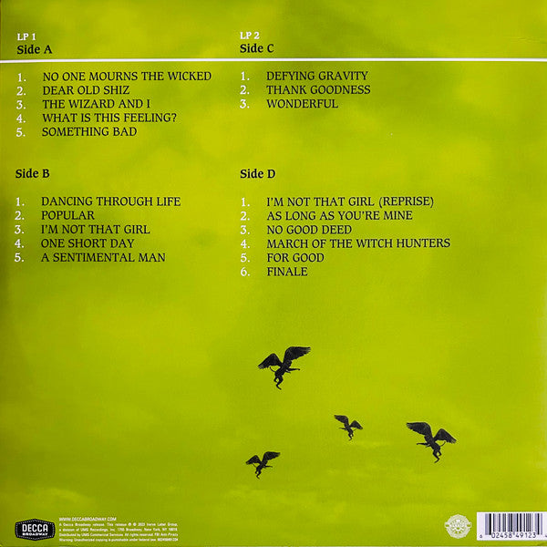 Stephen Schwartz - Wicked (Original Broadway Cast Recording) - Mint- 2 LP Record 2023 Decca Wicked Green Vinyl, Booklet & Lenticular Cover - Musical / Soundtrack - Shuga Records