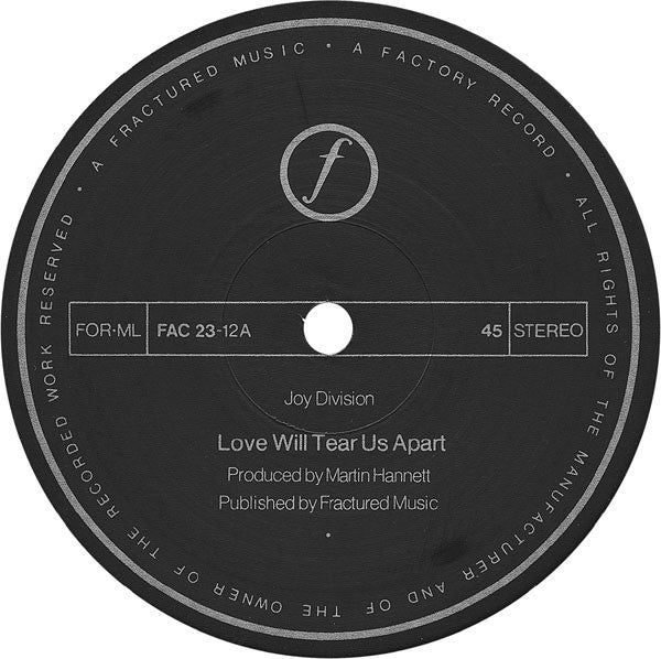 Joy Division - Love Will Tear Us Apart - Mint- 12" Single Record 1980 Factory UK Vinyl 1st Lyntone Pressing - New Wave / Post-Punk - Shuga Records
