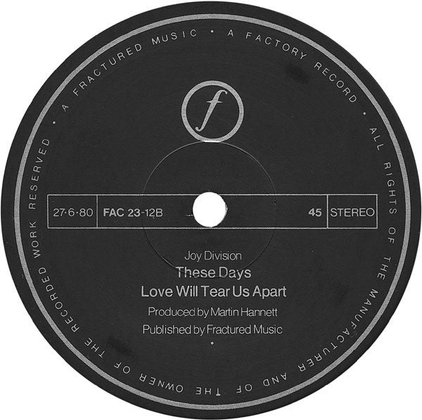 Joy Division - Love Will Tear Us Apart - Mint- 12" Single Record 1980 Factory UK Vinyl 1st Lyntone Pressing - New Wave / Post-Punk - Shuga Records