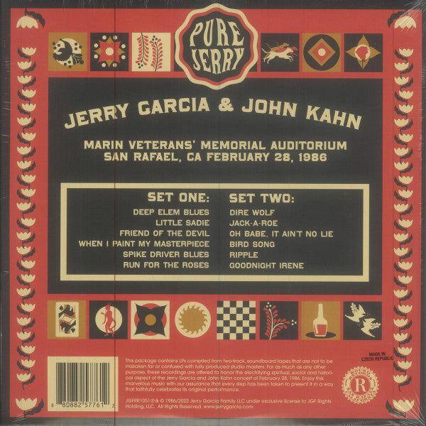 Jerry Garcia, John Kahn - Pure Jerry: Marin Veterans’ Memorial Auditorium San Rafael, CA February 28, 1986 - New 2 LP Record Store Day Black Friday 2023 Round ATO RSD Gold Vinyl - Rock / Acoustic - Shuga Records