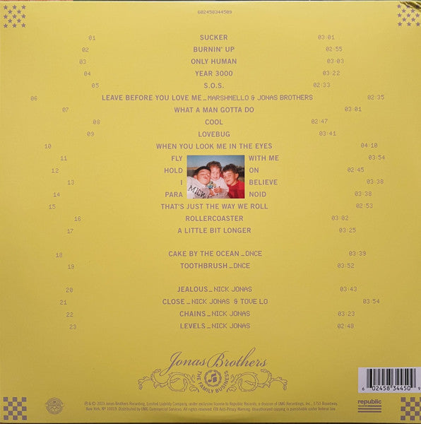 Jonas Brothers - The Family Business - New 2 LP Record Store Day Black Friday 2023 Republic RSD Clear Vinyl - Pop Rock - Shuga Records