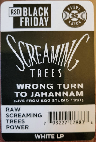 Screaming Trees - Wrong Turn To Jahannam (Live From Egg Studio 1991) - New LP Record Store Day 2023 USA White RSD Vinyl - Garage Rock / Psychedelic Rock / Grunge - Shuga Records