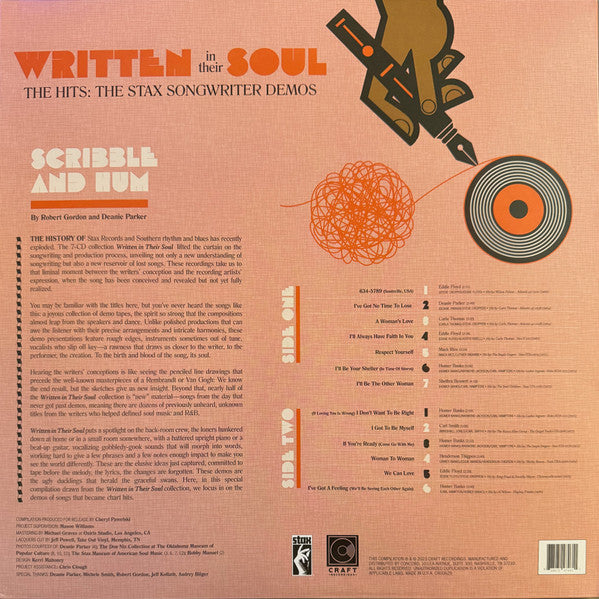 Various – Written In Their Soul (The Hits: The Stax Songwriter Demos) - New LP Record Store Day Black Friday 2023 Stax Craft Recordings RSD Orange Vinyl - Soul / Funk - Shuga Records