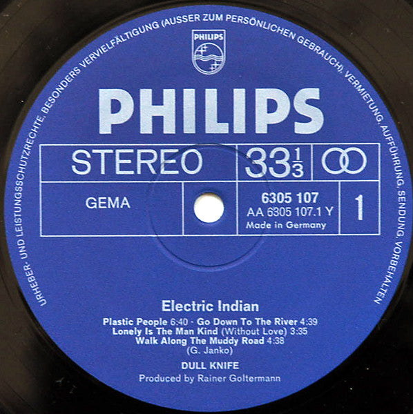 Dull Knife – Electric Indian - Mint- LP Record 1971 Philips Germany Vinyl - Prog Rock - Shuga Records