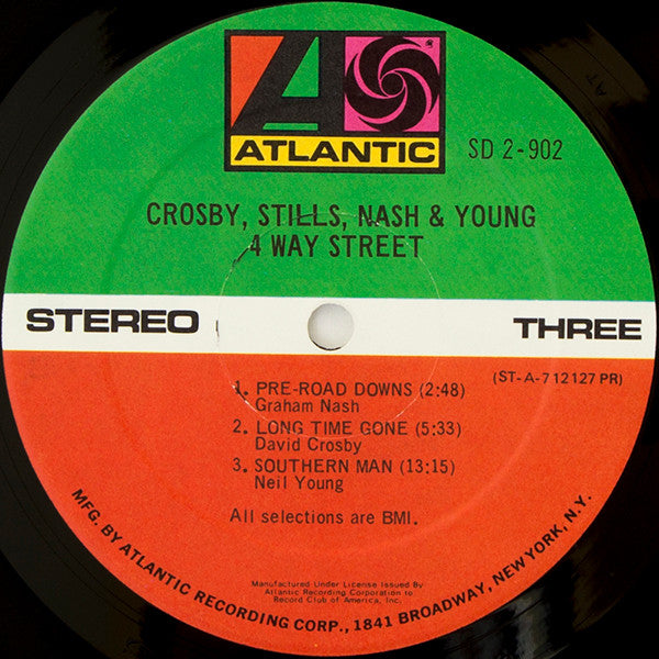 David Crosby, Stephen Stills, Graham Nash & Neil Young - 4 Way Street - VG+ 2 LP Record 1971 Atlantic USA Original Vinyl & Insert - Classic Rock / Folk Rock - Shuga Records