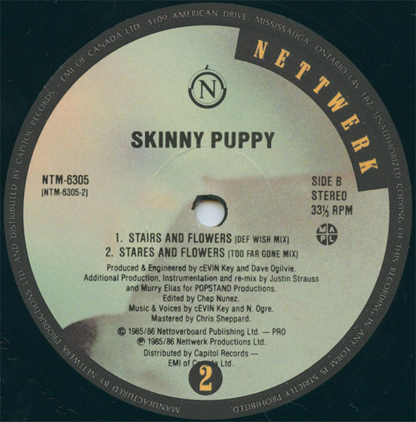 Skinny Puppy - Chainsaw - Mint- (VG+ cover) EP Record 1987 Nettwerk Canada RARE Vinyl - Industrial / Electronic