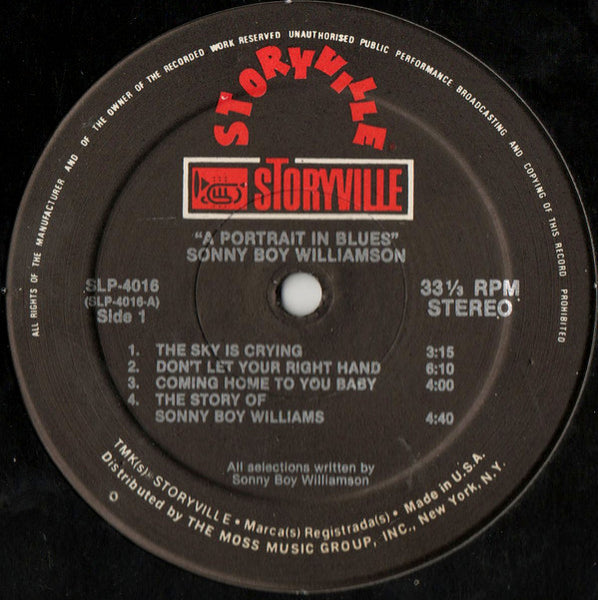 Sonny Boy Williamson - A Portrait In Blues - VG+ LP Record 1980 Storyville Stereo Vinyl - Harmonica Blues / Chicago Blues