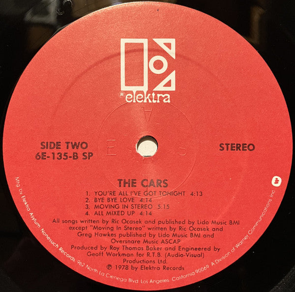 The Cars - The Cars - Mint- LP Record 1978 Elektra USA Original Vinyl & Inner - New Wave / Pop Rock / Synth-pop - Shuga Records