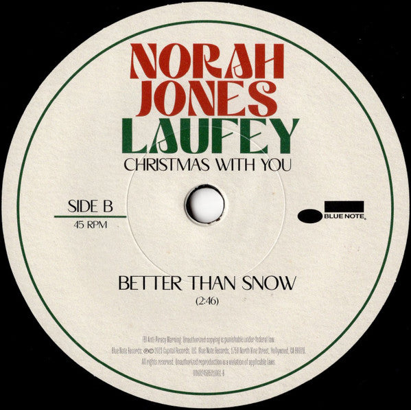 Norah Jones & Laufey – Christmas With You - New 7" Single Record 2023 Blue Note Vinyl - Holiday / Pop Jazz