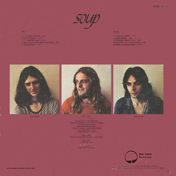 Soup - The Album Soup - VG LP Record 1971 Big Tree USA Original Vinyl - Psychedelic Rock / Blue Rock / Classic Rock - Shuga Records