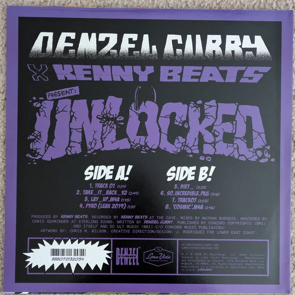 Denzel Curry X Kenny Beats - Unlocked (2020) - New EP Record 2023 Loma Vista Purple Splatter Vinyl - Hip Hop - Shuga Records