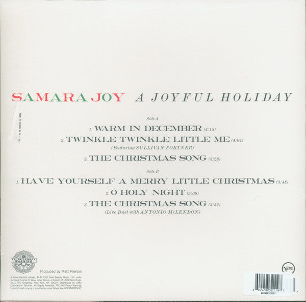 Signed Autographed - Samara Joy - A Joyful Holiday - Mint- EP Record 2023 Verve Black Vinyl & Signed Lithograph - Jazz / Holiday / Christmas - Shuga Records