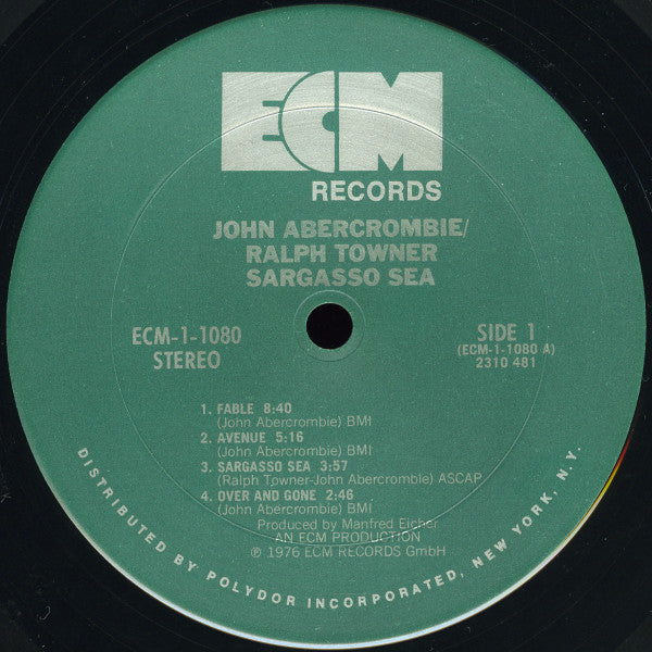 John Abercrombie & Ralph Towner - Sargasso Sea - Mint- (VG+ cover) LP Record 1976 ECM USA Vinyl - Jazz - Shuga Records