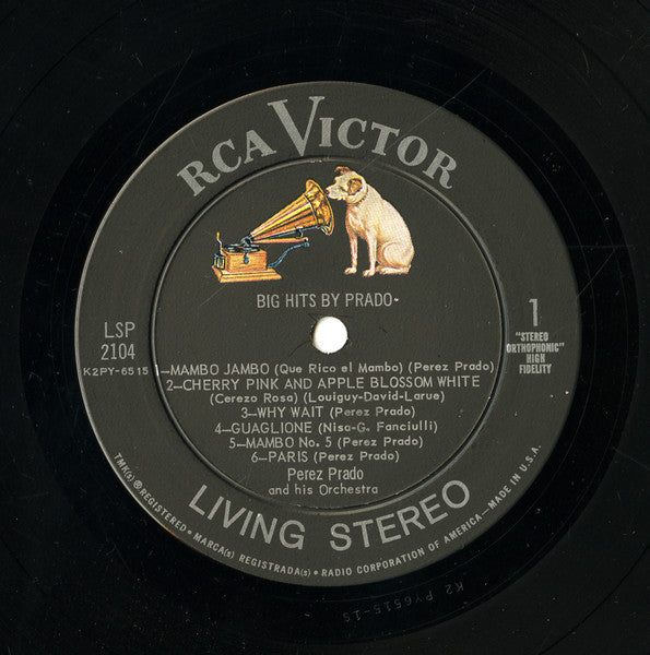 Perez Prado And His Orchestra - Big Hits By Prado - VG+ LP Record 1960 RCA Living Stereo USA Vinyl - Latin Jazz / Cubano / Mambo - Shuga Records