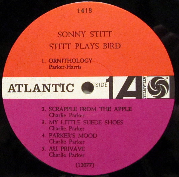 Sonny Stitt - Stitt Plays Bird - VG+ LP Record 1964 Atlantic USA Mono Original Vinyl - Jazz / Post Bop - Shuga Records