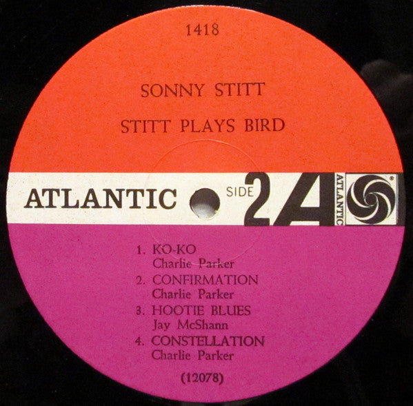 Sonny Stitt - Stitt Plays Bird - VG+ LP Record 1964 Atlantic USA Mono Original Vinyl - Jazz / Post Bop - Shuga Records
