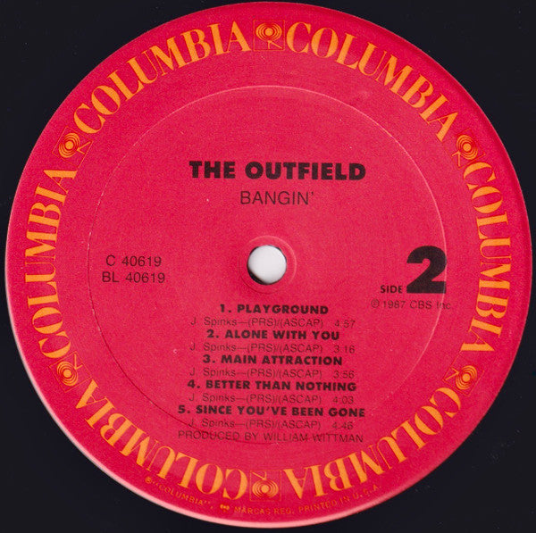 The Outfield - Bangin' -Mint- LP Record 1987 Columbia USA Original Vinyl - Pop Rock / Synth-pop - Shuga Records