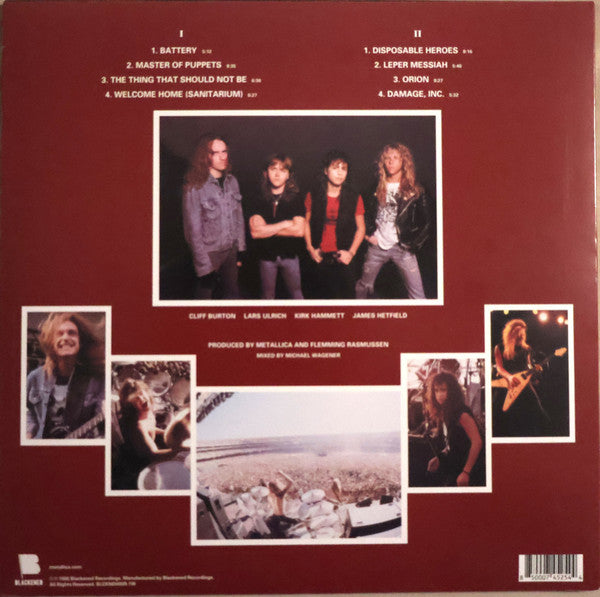 Metallica – Master Of Puppets (1986) - Mint- LP Record 2021 Blackened Walmart Exclusive Battery Brick Red Vinyl, Insert & Download - Thrash / Heavy Metal - Shuga Records
