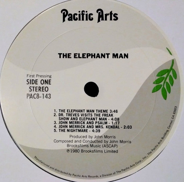 John Morris / David Lynch - The Elephant Man LP Record 1980 Pacific Arts USA Original Press Vinyl - Soundtrack - Shuga Records