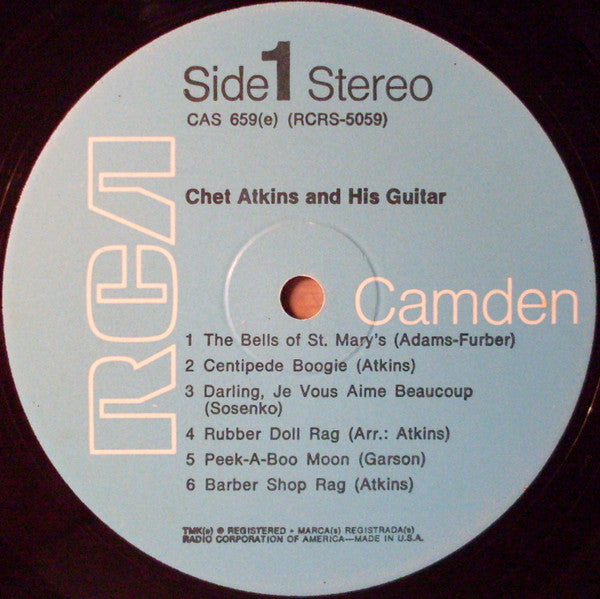 Chet Atkins – Chet Atkins And His Guitar (1961) - VG+ LP Record 1964 RCA Camden USA Mono Vinyl - Country - Shuga Records