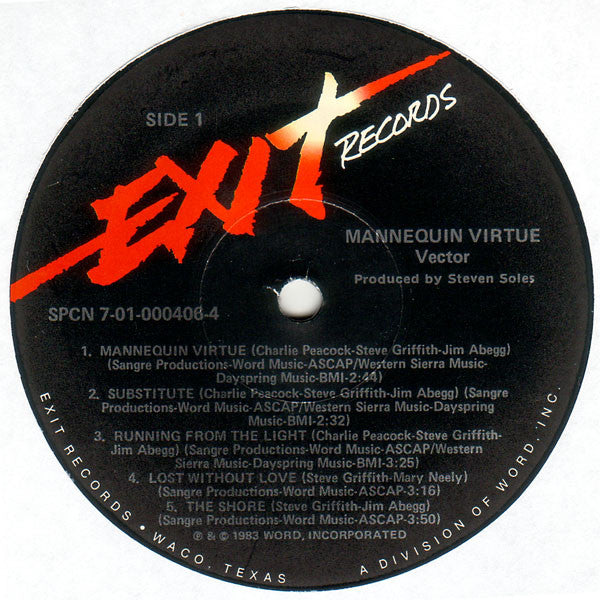Vector - Mannequin Virtue - VG+ LP Record 1983 Exit USA Vinyl - New Wave / Synth-pop / Electro / Xian - Shuga Records