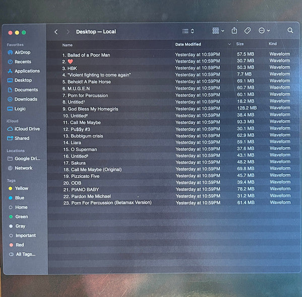 JPEGMAFIA / Devon Hendryx - The Ghost Pop Tape - VG+ 2 LP Record 2023 Self Released 1st Press Blue Vinyl - Experimental Hip Hop / Glitch / Cloud Rap