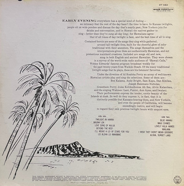 Al Kealoha Perry - Hawaii Calls At Twilight - Mint- LP Record 1956 Capitol USA Vinyl - Pacific / Exotica /  Easy Listening - Shuga Records