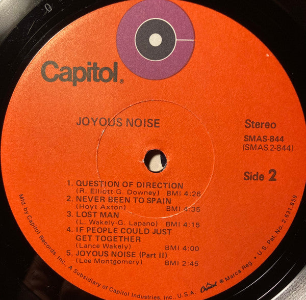 Joyous Noise - Joyous Noise - VG+ LP Record 1971 Capitol USA Vinyl - Rock / Folk Rock / Acoustic - Shuga Records