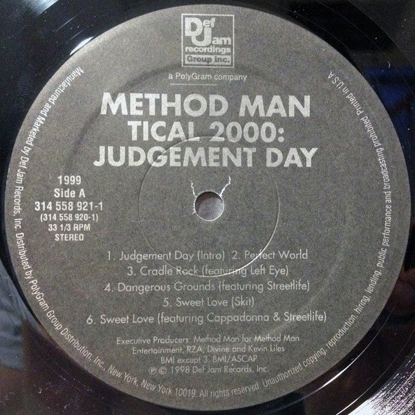Method Man ‎– Tical 2000: Judgement Day - VG+ 2 LP Record 1998 Def Jam USA Original Vinyl - Hip Hop / Wu-Tang Clan