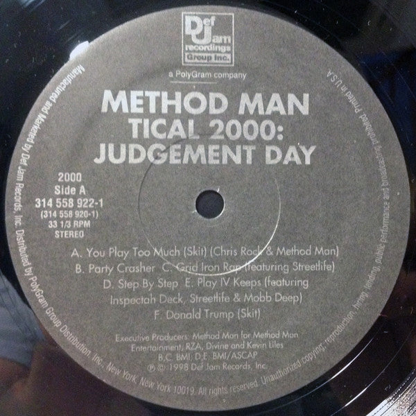 Method Man ‎– Tical 2000: Judgement Day - VG+ 2 LP Record 1998 Def Jam USA Original Vinyl - Hip Hop / Wu-Tang Clan