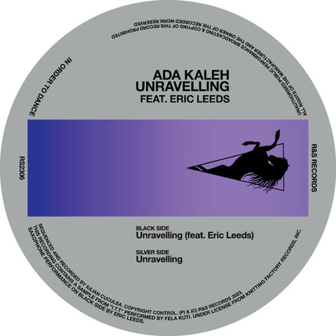 Ada Kaleh ft. Fela Kuti - Unravelling - New 12" Single Record 2024 R&S Vinyl - Afro Tech / Afrobeat / Leftfield