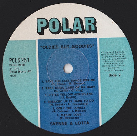Svenne & Lotta - Oldies But Goodies - Mint- (VG+ cover) LP Record 1973 Polar Denmark Original Vinyl - Pop - Shuga Records
