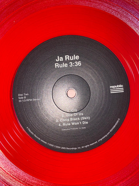 Ja Rule - Rule 3:36 - New 2 LP Record 2024 Republic Hip Hop At 50 Red Vinyl - Hip Hop / Pop Rap - Shuga Records