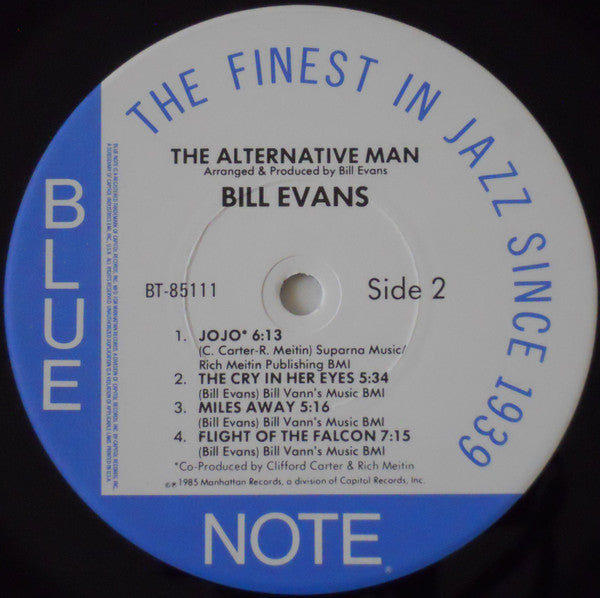 Bill Evans - The Alternative Man - Mint- LP Record 1985 Blue Note USA Vinyl - Jazz / Fusion / Post Bop - Shuga Records